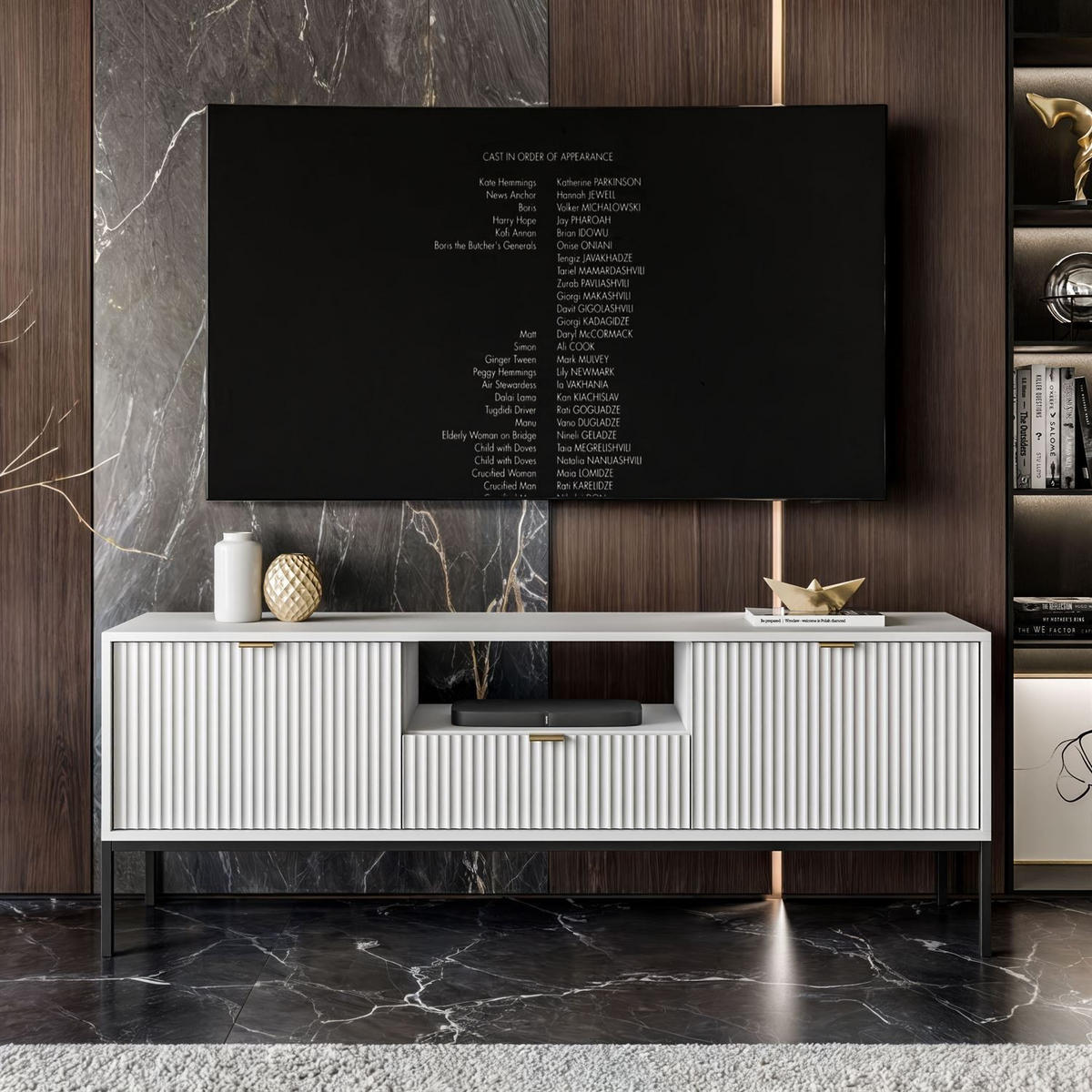 TV-ELEMENT CORTADO RTV154 WEISS - Weiß, Holzwerkstoff (154/56/39cm) - Lookway