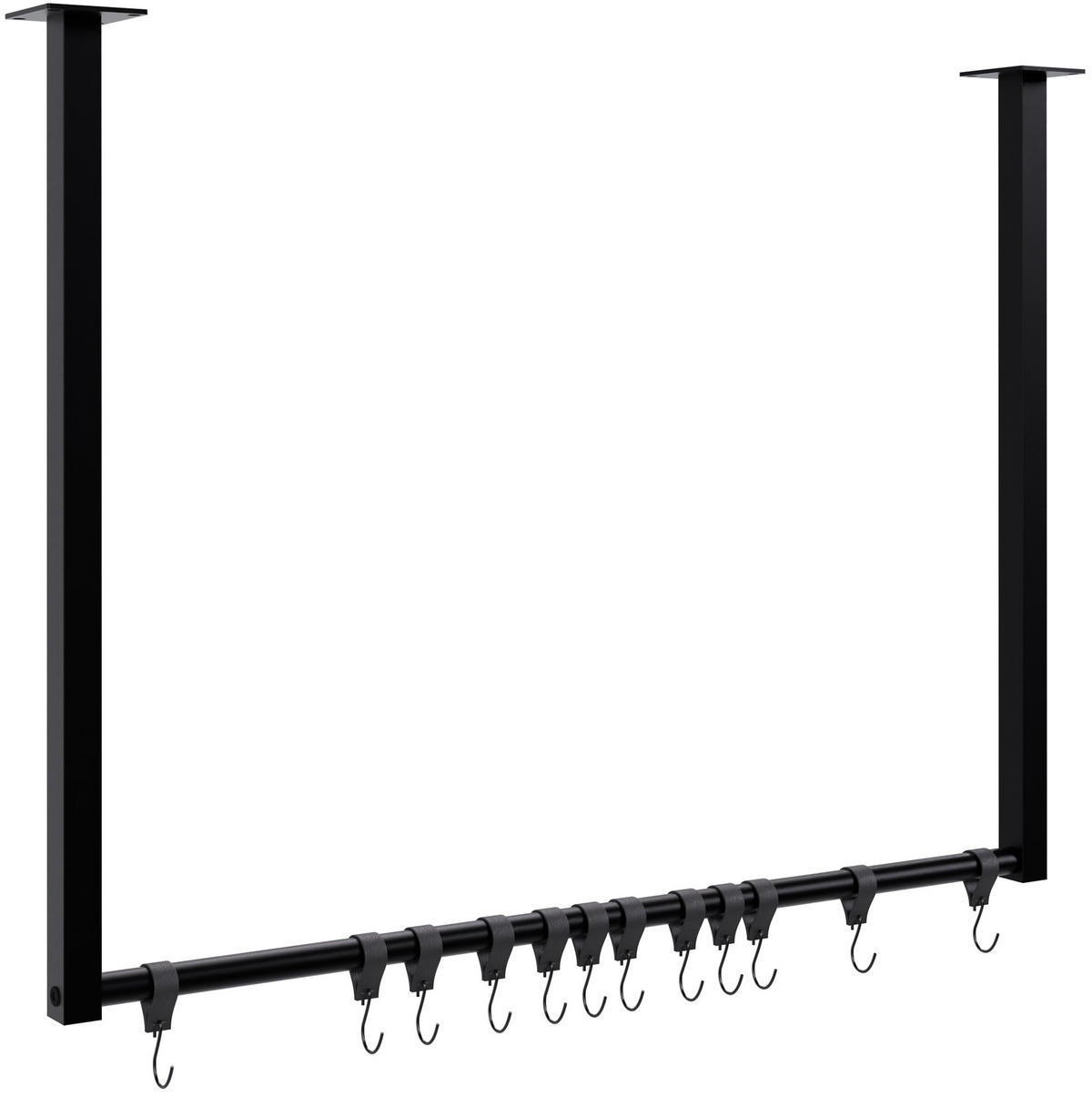KLEIDERSTÄNDER 150x38x120-schwarz-Metall - Schwarz, Metall (80/60/7cm) - CLP