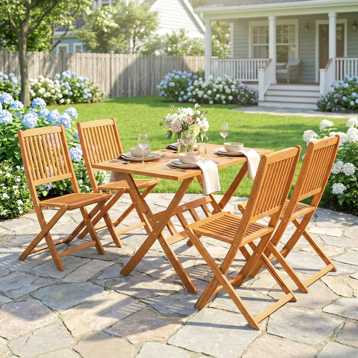 GARTENMÖBEL-SET Naturfarben 120.0/70.0/75.0cm - Naturfarben, Holz