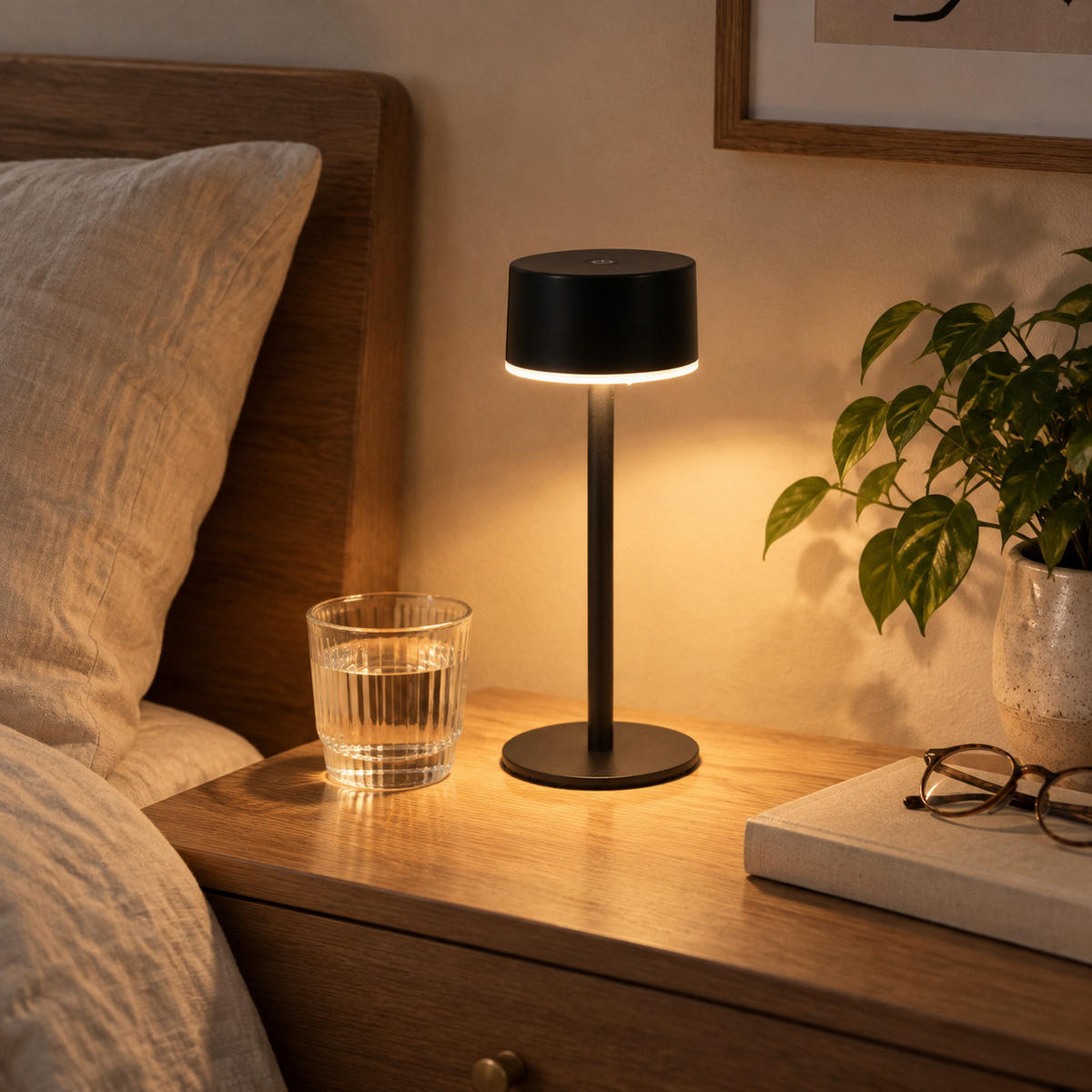 LED SVJETILJKA STOLNA Myvnal 7.5/7.5/19.4 CM - crna, metal/plastika (7.5/7.5/19.4cm) - ZMH