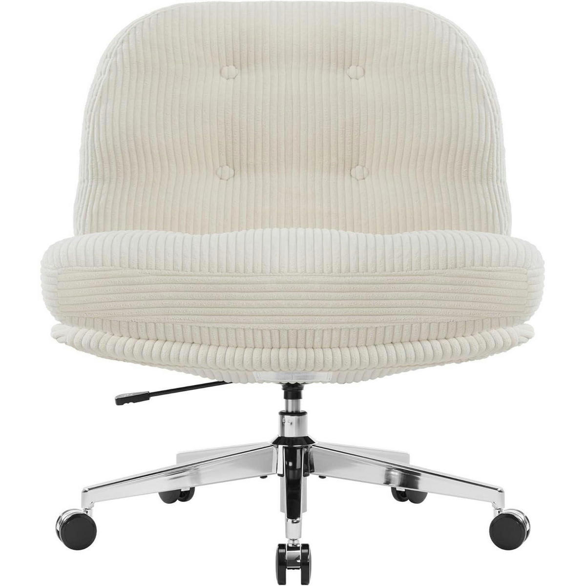 BÜROSTUHL ohne Armlehnen Cord Weiß - Weiß, Textil (65/85/50cm)