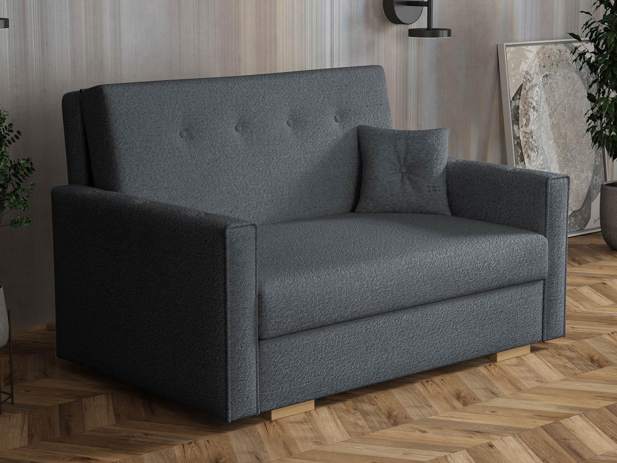 SCHLAFSOFA Viva Sonic II - Dunkelgrau/Schwarz, Holz/Textil (133/85/100cm) - MIRJAN24
