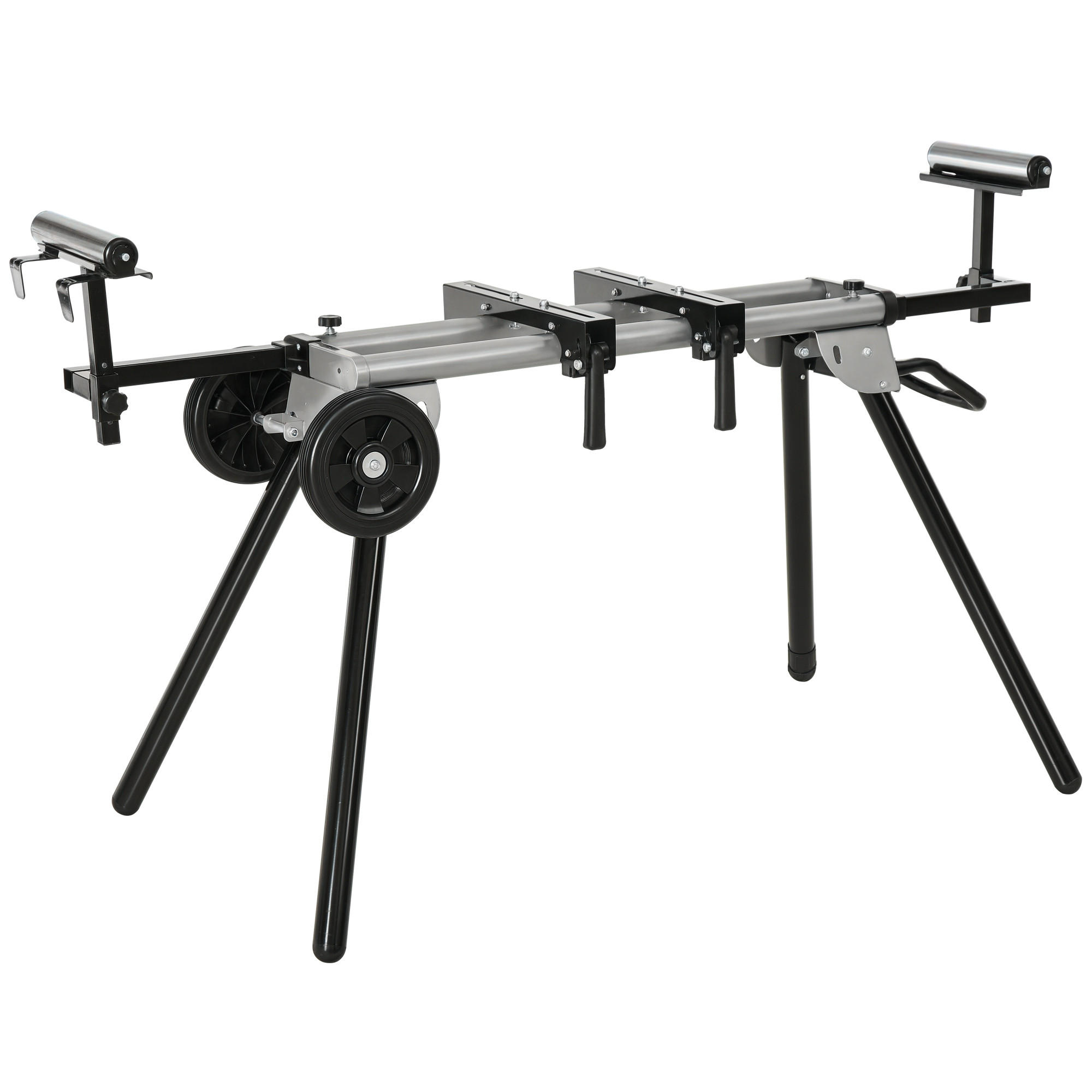 KAPP-SÄGENGESTELL DE-09185 mit Seitenverlängerung und Rollen Silber - Silberfarben, Metall (73/96/245cm) - ComfortXL