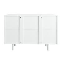SIDEBOARD 120/37,5/80,8 cm mit 4 Türen in Weiß mit geschnitzter Front - Weiß, Holzwerkstoff (120/80.8/37.5cm) - BEAOK