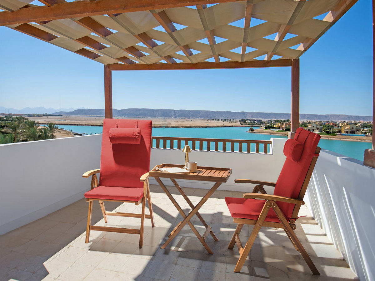 Sitzauflagen 2er-Set Rot 50/45 cm Java/Amantea Premium - Rot, Textil (71/71/50cm) - Beliani