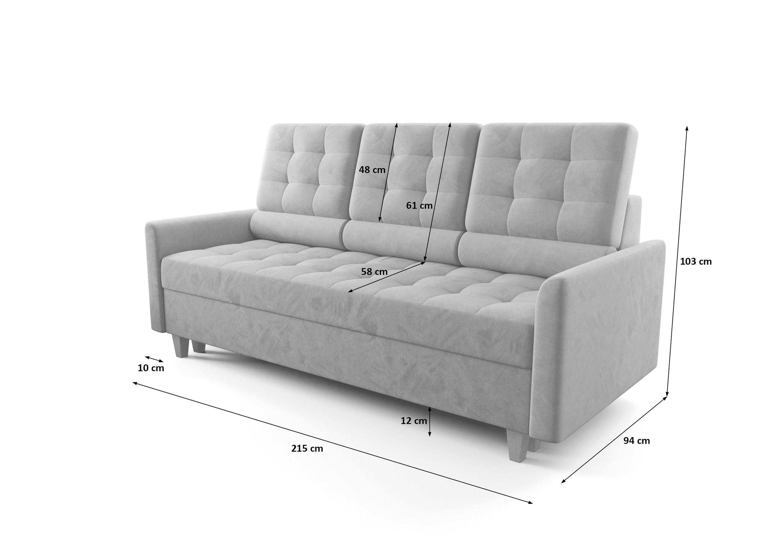 Thumbnail - O-Sofa Schlafsofa, Weiß, Textil, 3-Sitzer, 215x103x96 cm, Wohnzimmer, Sofas & Couches, Schlafsofas