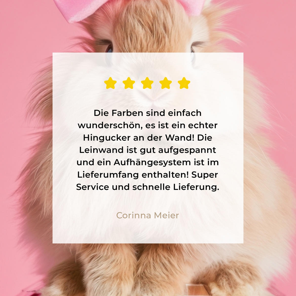 LEINWANDBILD Schleife - Discoball - Kaninchen Room Decor 30x40 cm - Pink, Textil (30/40cm) - MuchoWow