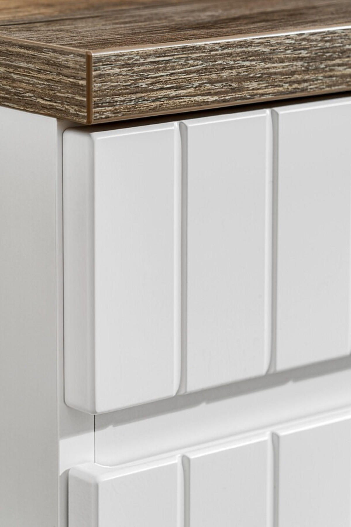 BADMÖBEL-SET 10Teile - Iconic White I BM66 in Weiß/Santa Fe Vintage - Weiß, Holz (140/160/46cm)