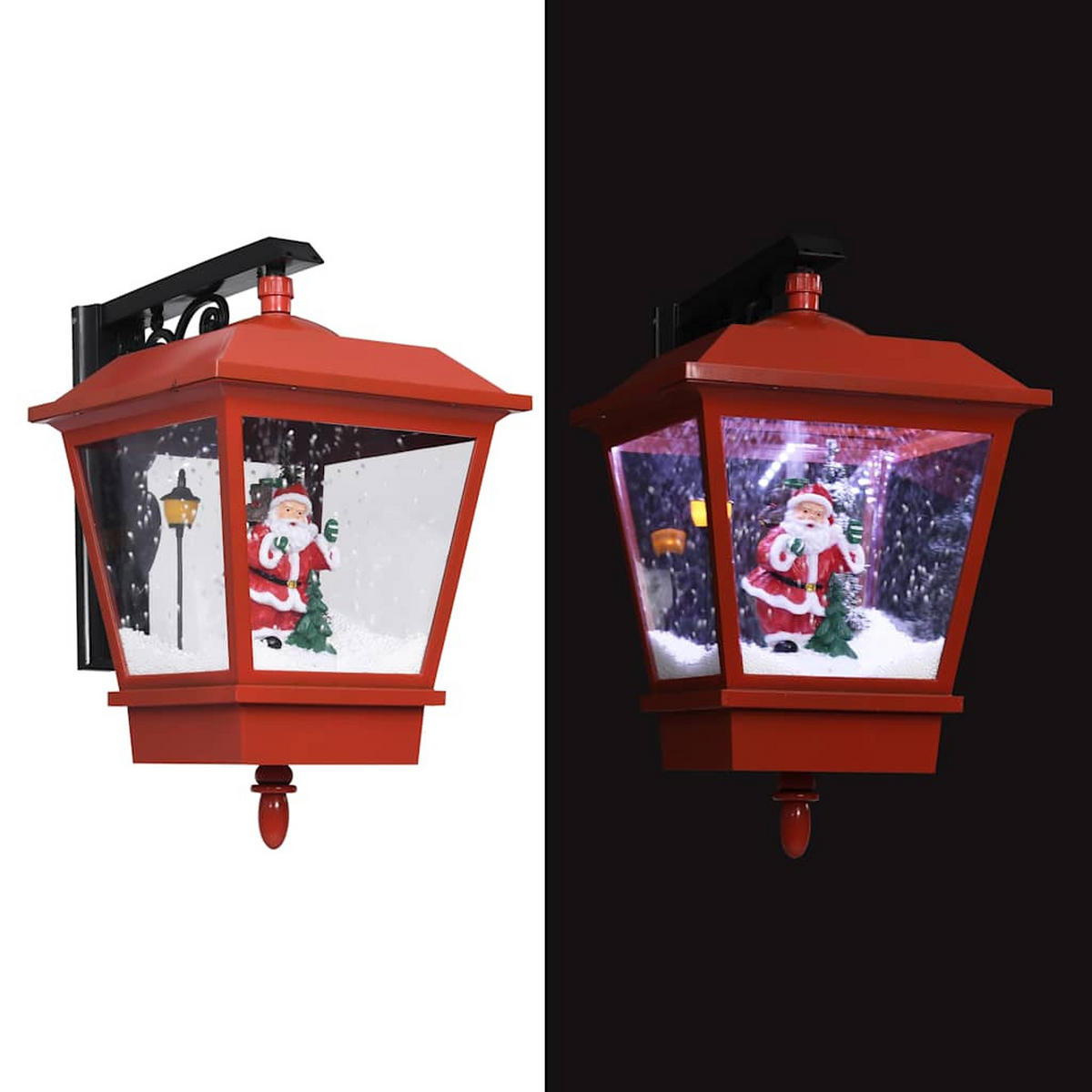 WEIHNACHTS-WANDLEUCHTE Mit Led-Licht Und Weihnachtsmann Rot - Rot, Kunststoff (27/45/40cm) - vidaXL