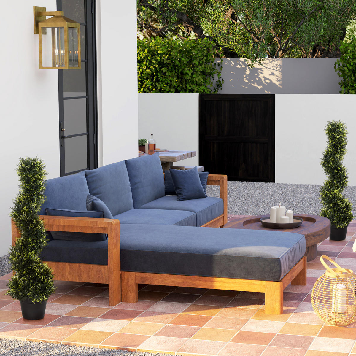 KÜNSTLICHE ZEDERNBAUM 2er Set, groß 90 cm - Grün, Kunststoff (90cm) - Outsunny