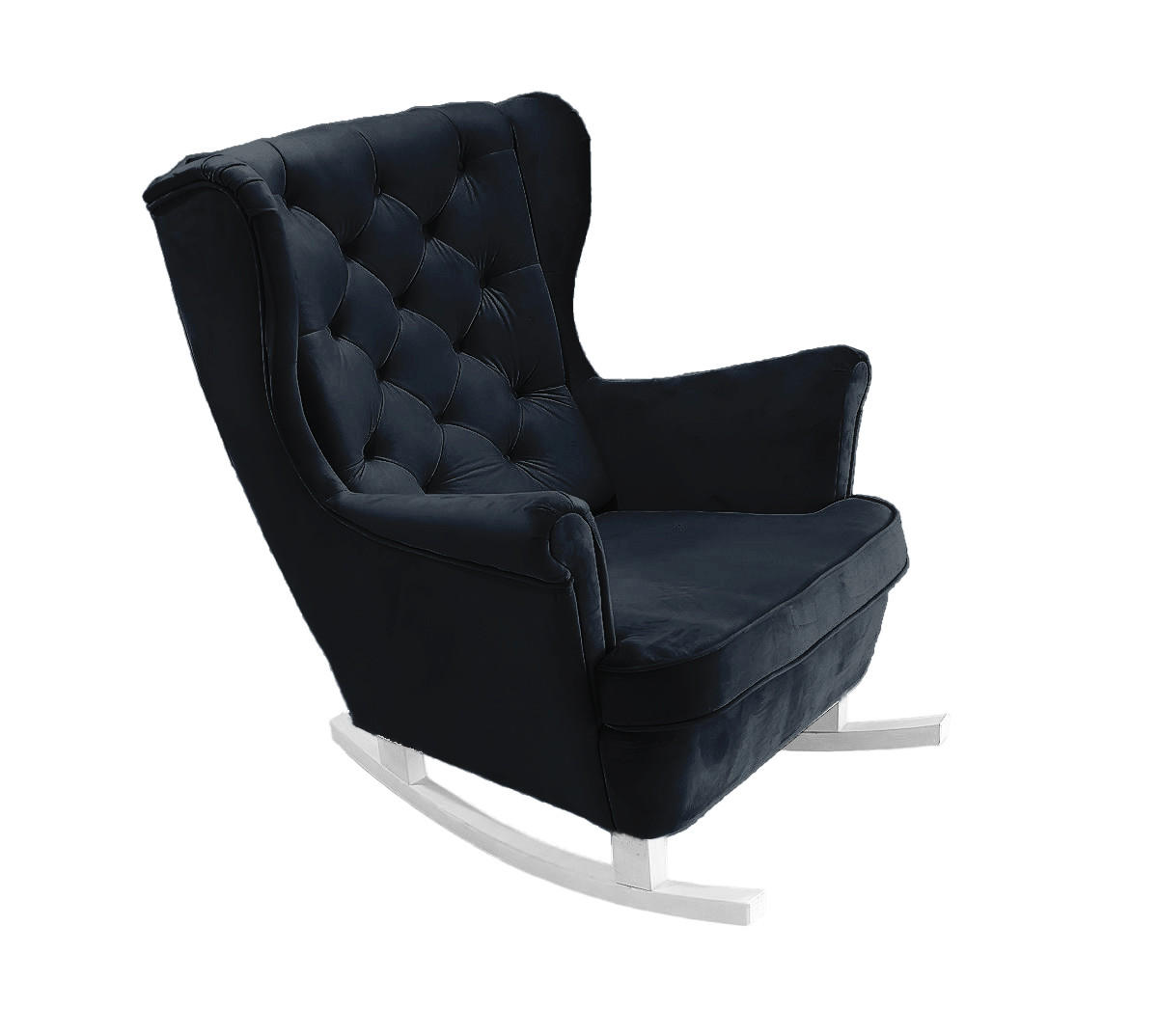 SCHAUKELSESSEL mit gepolstertem Sitz und Armlehnen, 102x81x95 cm, Schwarz_29863 - Brombeere/Weiß, Holz/Textil (81/102/95cm) - DomoHome