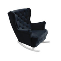 SCHAUKELSESSEL mit gepolstertem Sitz und Armlehnen, 102x81x95 cm, Schwarz_29863 - Brombeere/Weiß, Holz/Textil (81/102/95cm) - DomoHome