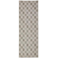 TEPPICHLÄUFER waschbar AFTON, Schachbrettmuster, Natur-Grün, 80 x 230 cm - Beige/Grün, Textil (80/230cm) - KADIMA DESIGN