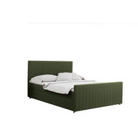 BOXBETT mit Bettkasten Matratze Topper LATINO stoff Velvet 120x200 cm Grün H2-Pocket - Grün, Holz/Holzwerkstoff (120/200cm) - Kaiser Möbel