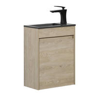 SET UMÝVADLA S SKRINKOU Sinta 2 diely gaštanový dub / Schwarzes Waschbecken - 40 x 22 x 54 cm - farba duba, drevo (40/54/22cm) - Badplaats