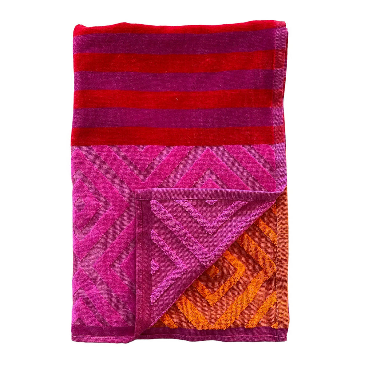 STRANDTUCH Frottee Velours Jacquard Ziseliert Monterrico 90x170 340g/m² - Pink, Textil (90/170cm) - LE COMPTOIR DE LA PLAGE