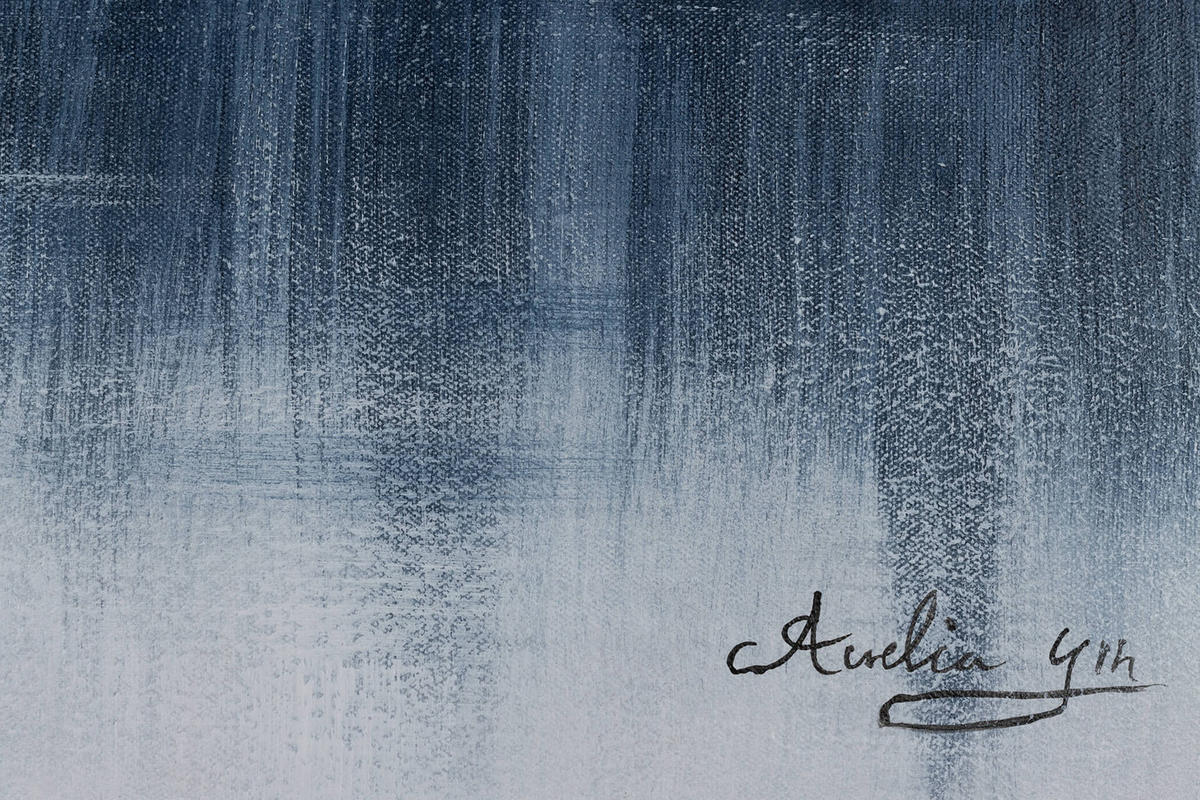 ACRYLBILD HANDGEMALT 100/75 cm - Blau/Weiß, Holz/Textil (100/75cm) - KUNSTLOFT