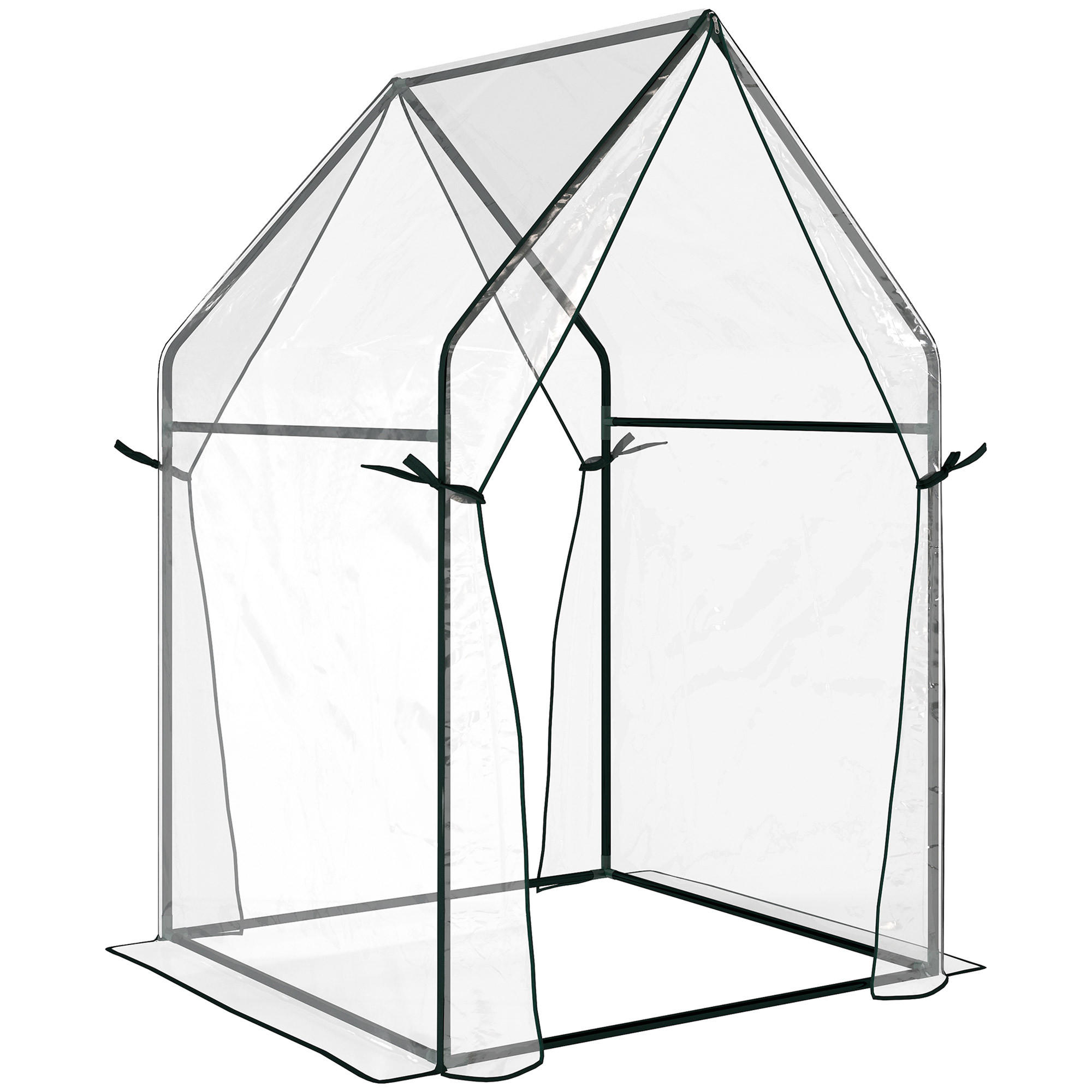 FOLIENGEWÄCHSHAUS, Transparent, Stahl, Kunststoff - Transparent, Metall (90/145/90cm) - Outsunny
