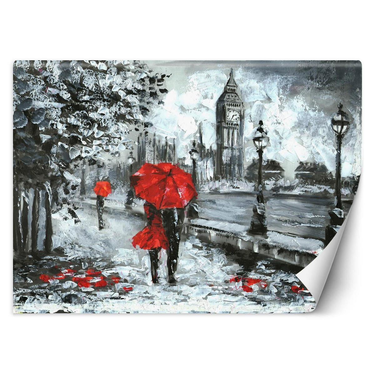 VLIESTAPETE Rot 254/184 cm - Rot, Textil (254/1cm) - KUNSTLOFT