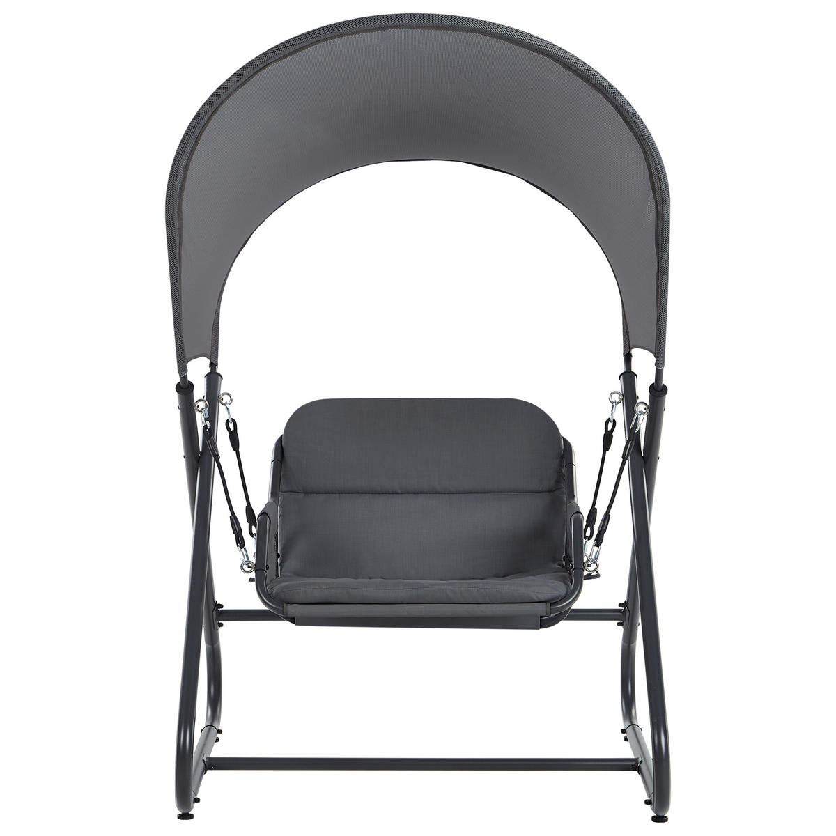 HOLLYWOODSCHAUKEL Grau Solagna - Grau, Metall (114/182/117cm) - Beliani