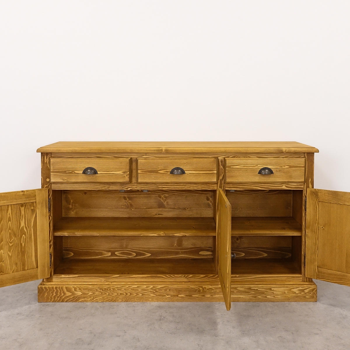 KOMMODE aus Massivholz CHARLOTTE 3 - Hellbraun, Holz (160/91/48cm) - Seart