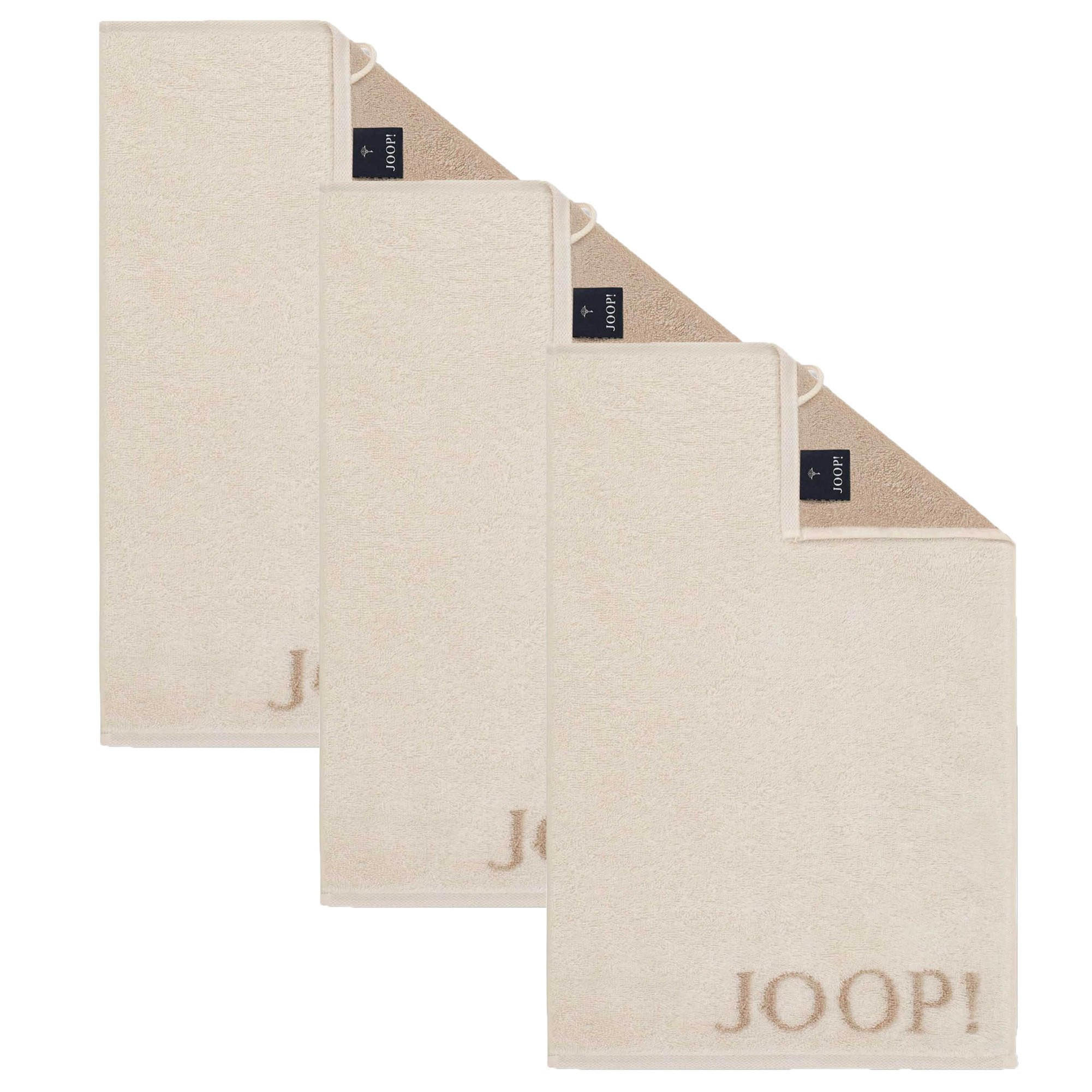 GÄSTETUCH Unisex Classic Frottier Beige 3er Pack Baumwolle - Beige, Textil (200/135cm) - Joop!