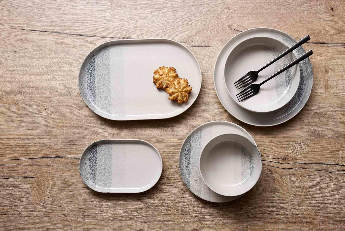 SERVIERPLATTEN Trio Grau 8er Set - Grau, Keramik (2/2/2cm) - Ritzenhoff Breker