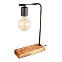 TISCHLEUCHTE Lincoln - Schwarz, Holz (9/24/39cm) - lux.pro