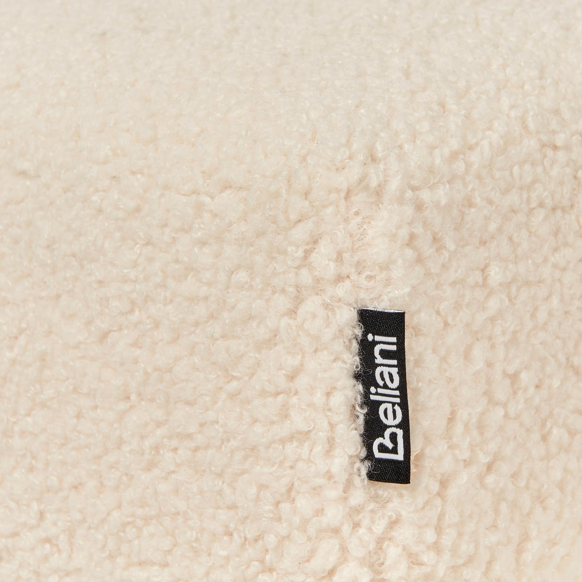 POLSTERBANK Cremeweiß/Hellbraun Tamre - Creme/Braun, Holz/Textil (118/48/46cm) - Beliani