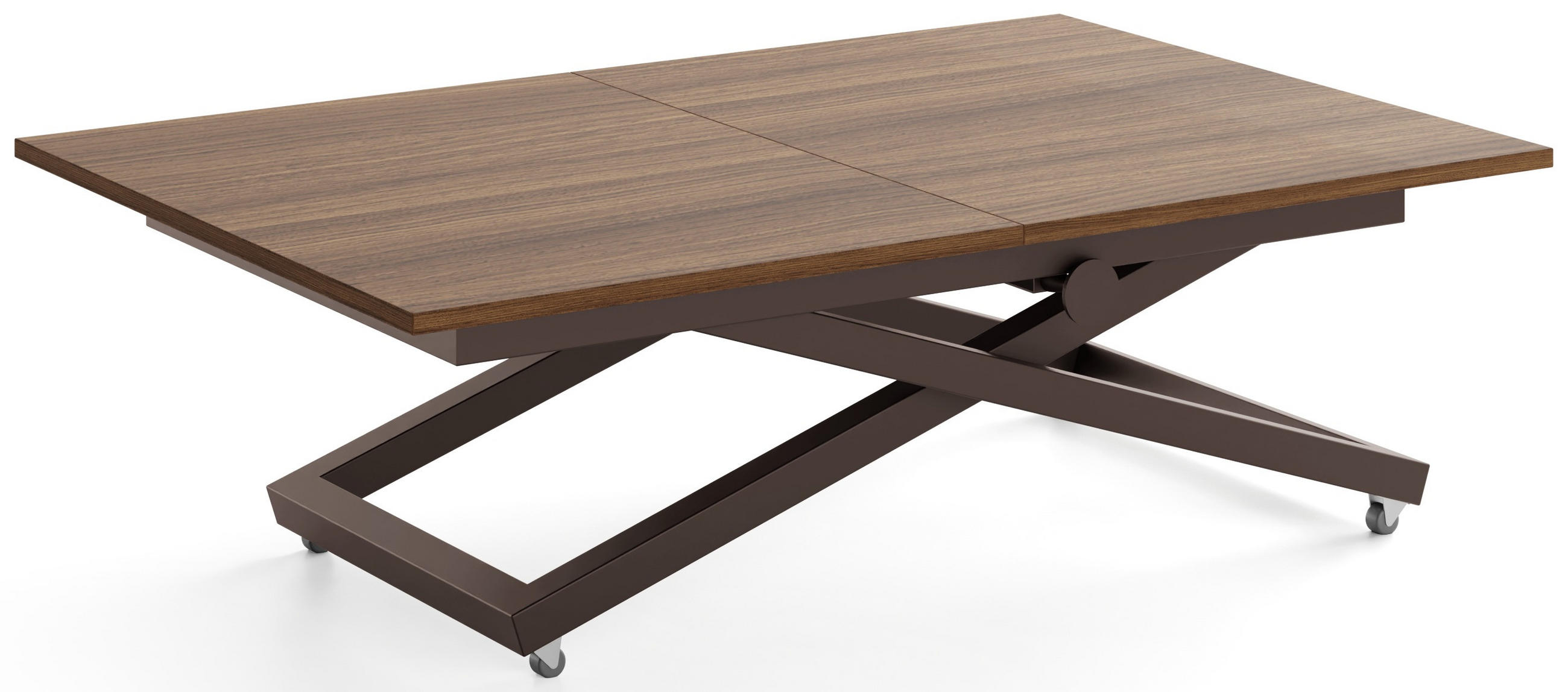COUCHTISCH Axen höhenverstellbar ausziehbar, Nussbaum Braun 120-160/80/38-75 cm - Walnussfarben/Braun, Holzwerkstoff/Metall (80/160/75cm) - WFL GROUP