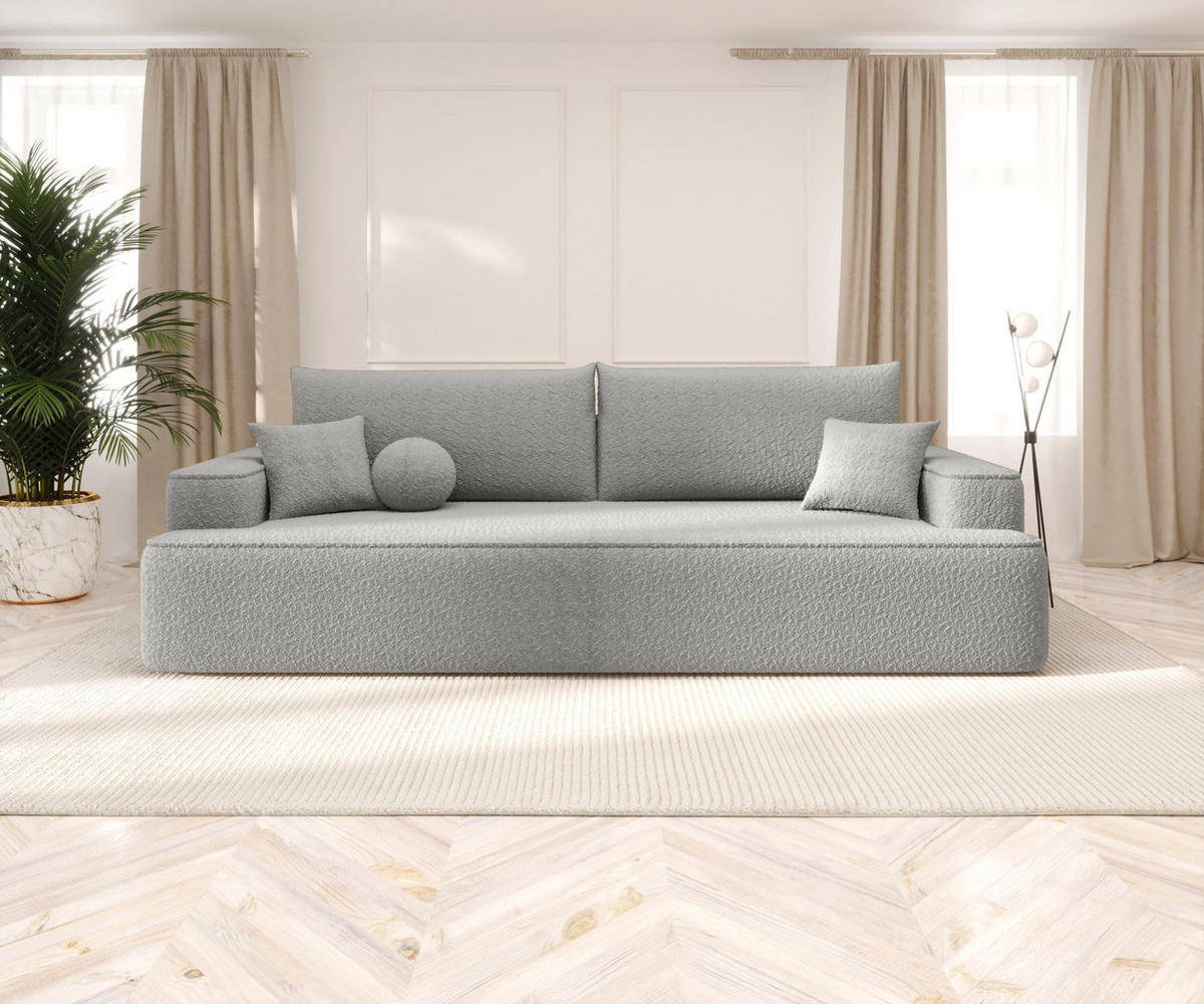 SOFA mit Schlaffunktion FIGO Quelle 83 - Grau, Textil (250/75/150cm) - Bedante