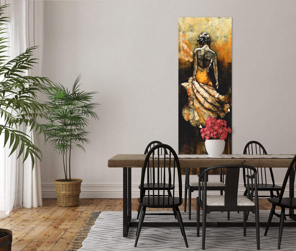 METALLBILD Gelb 44/144 cm - Gelb/Braun, Metall (7.1/144cm) - KUNSTLOFT