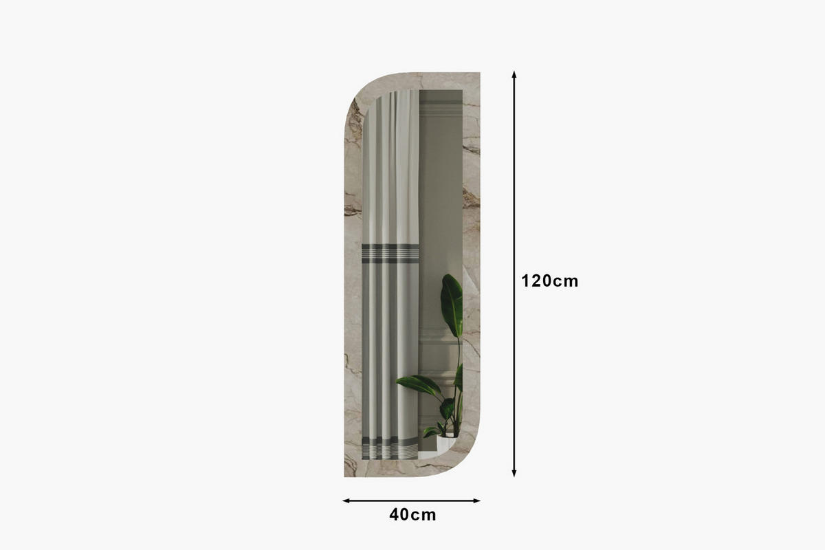 WANDSPIEGEL Radiance Granit Optik 40x120cm - Beige, Glas/Holzwerkstoff (40/120/2cm) - moebel17