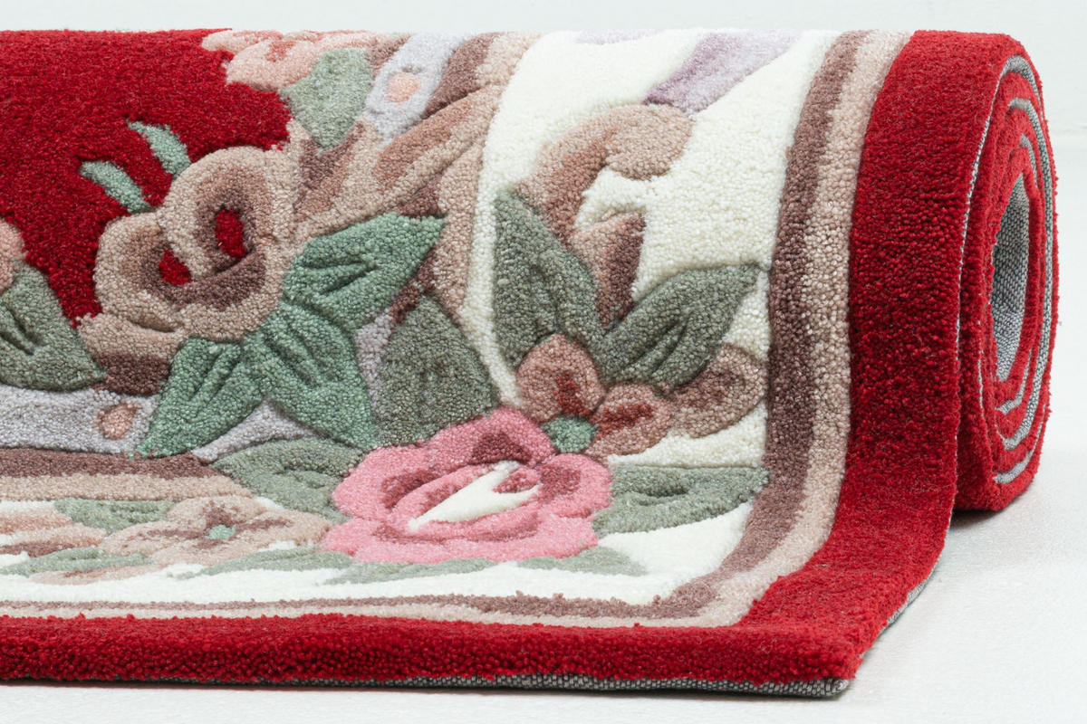 HANDTUFTTEPPICH Ming 70x140 cm - Rot, Textil (70/140cm) - THEKO