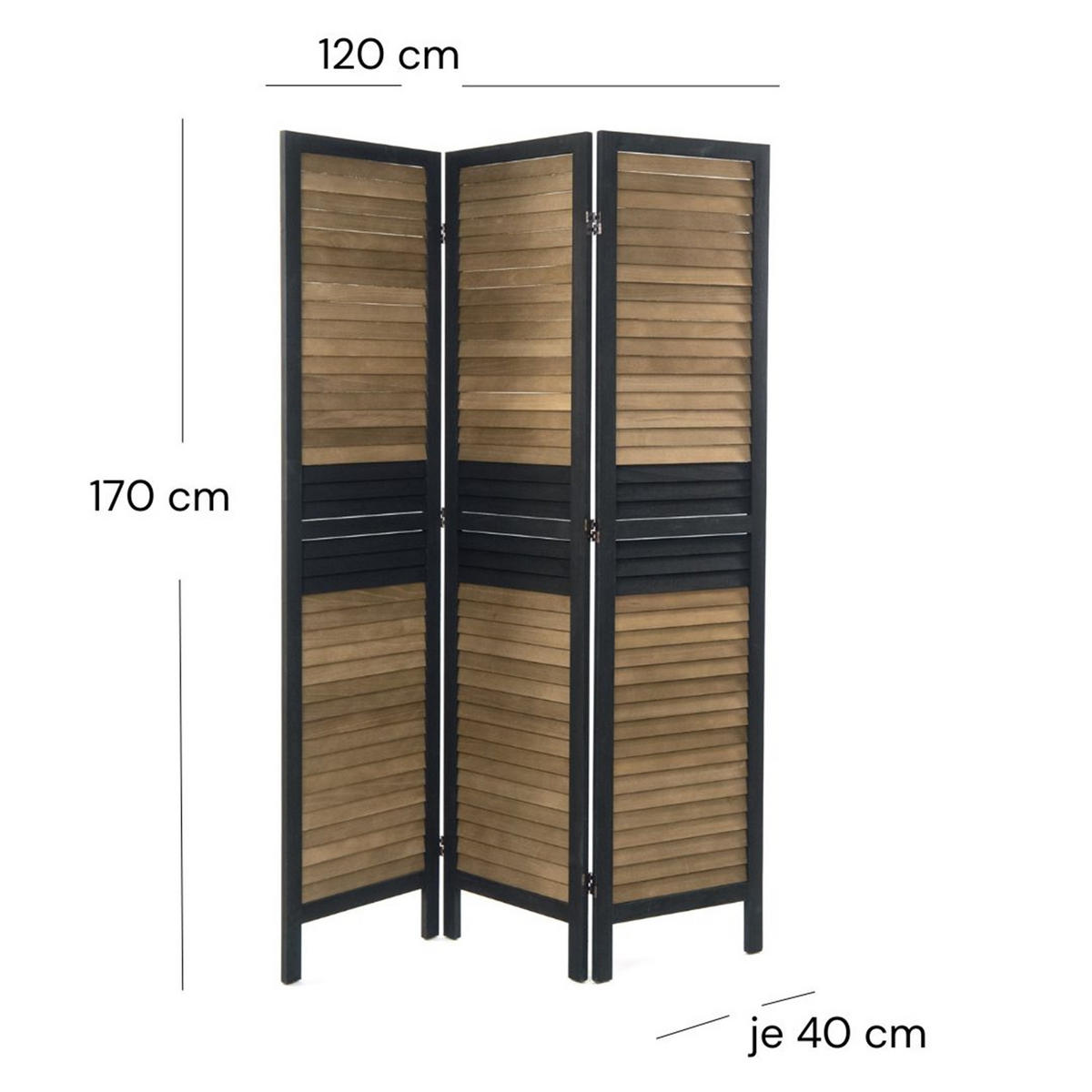 RAUMTEILER Chalet, 3-tlg. Holz naturfarben - Braun, Holz (120/170/3cm) - DESIGN DELIGHTS