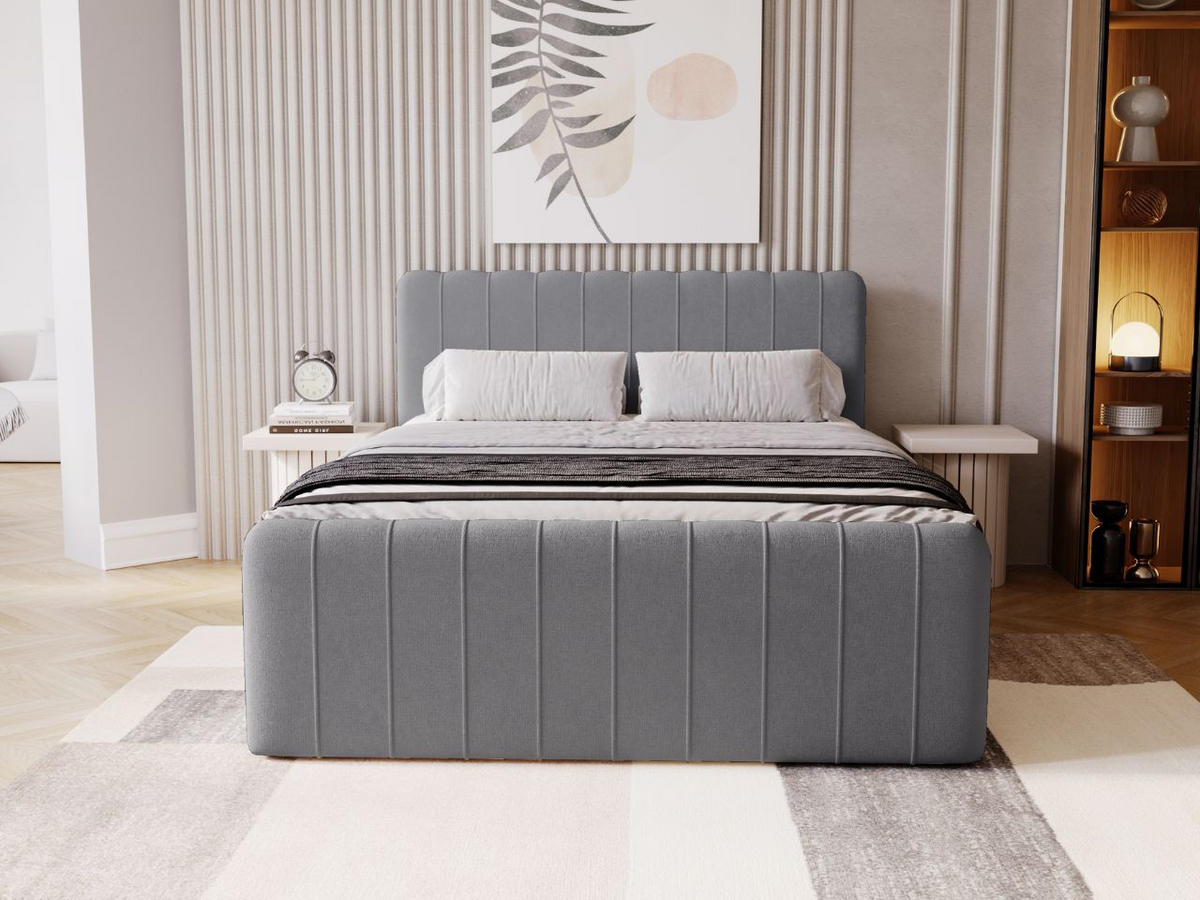 BOXBETT Osteno 160x200 Dunkelgrau - Dunkelgrau, Holz/Textil (160/200cm) - Graingold