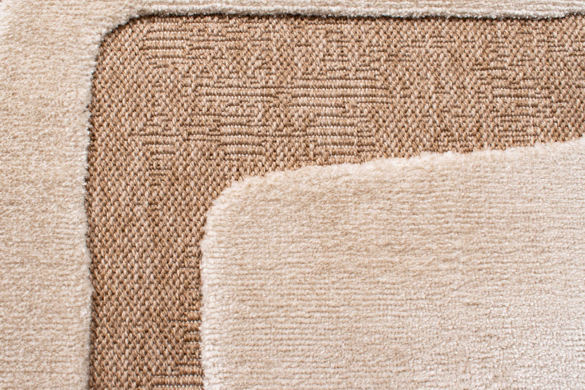 TEPPICH mit Juteoptik abstraktem weißem Palma 120x170 cm - Weiß, Textil (150/170cm) - Nazar Rugs