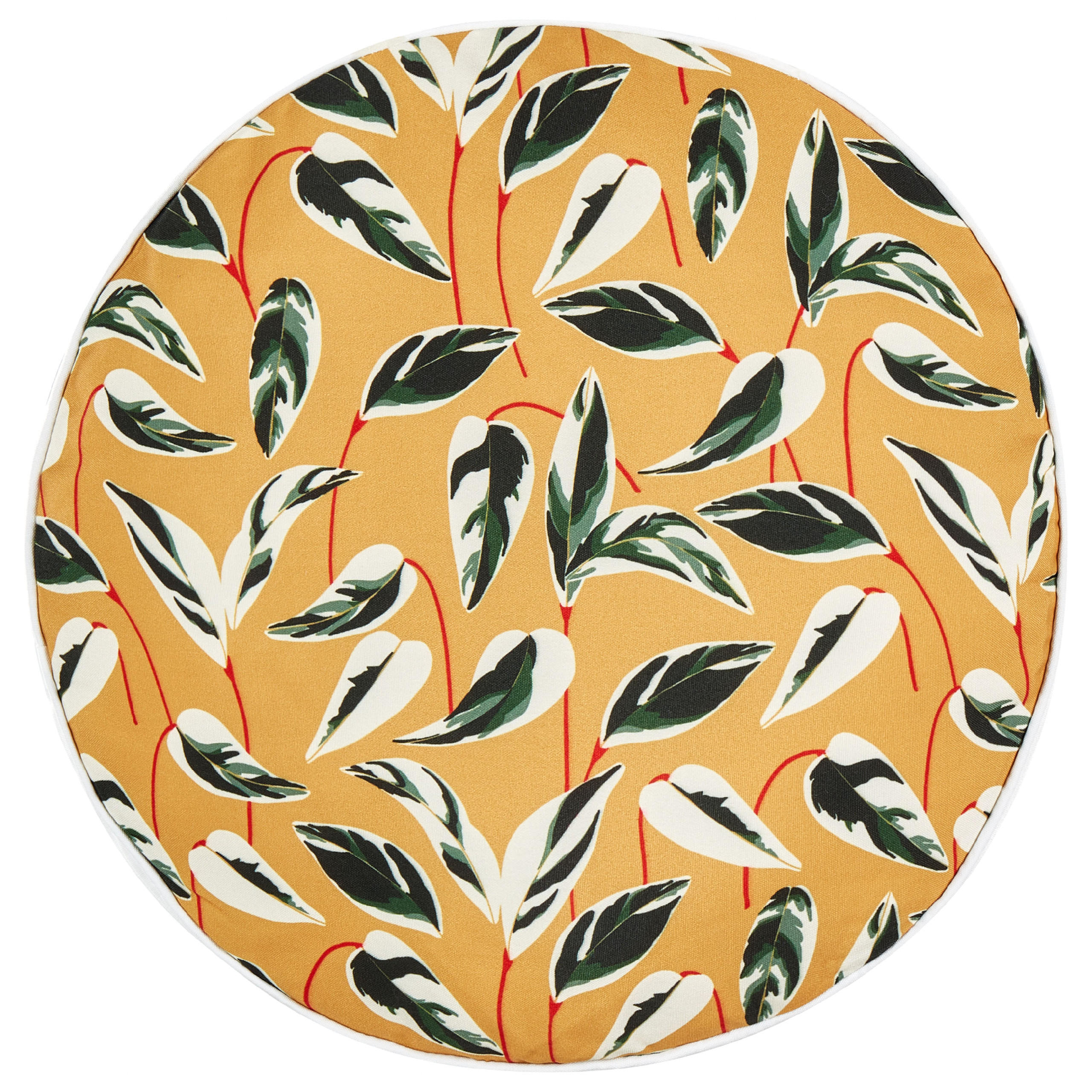 GARTENKISSEN 2er-Set Blattmotiv mehrfarbig 40 cm Taggia - Multicolor, Textil (40/40cm) - Beliani