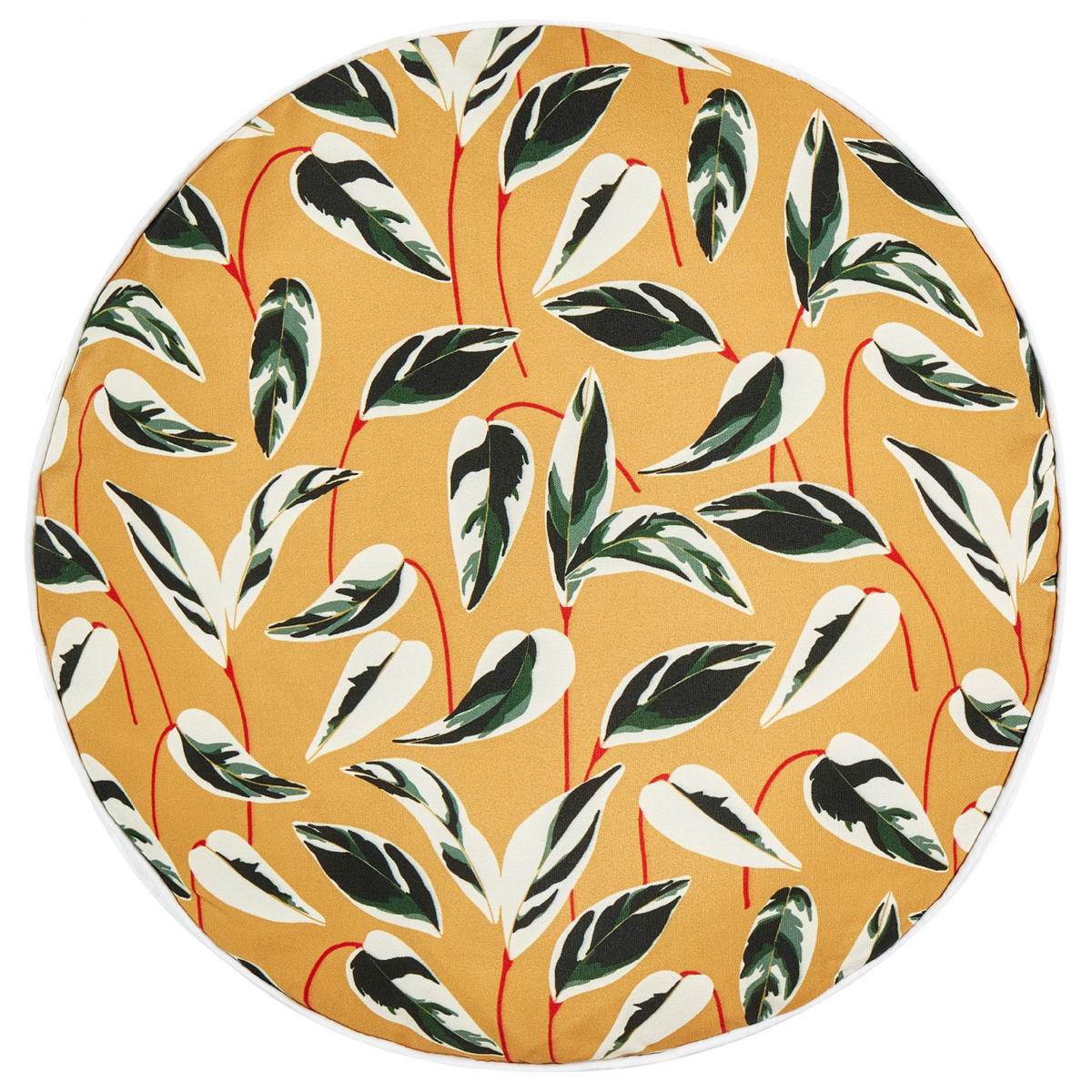 GARTENKISSEN 2er-Set Blattmotiv mehrfarbig 40 cm Taggia - Multicolor, Textil (40/40cm) - Beliani