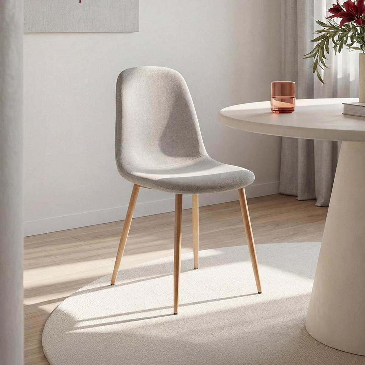 ESSZIMMERSTUHL Ellis Grau 43 cm x 87 cm 4er-Set - Hellgrau, Textil (43/87/54cm) - Klast Home