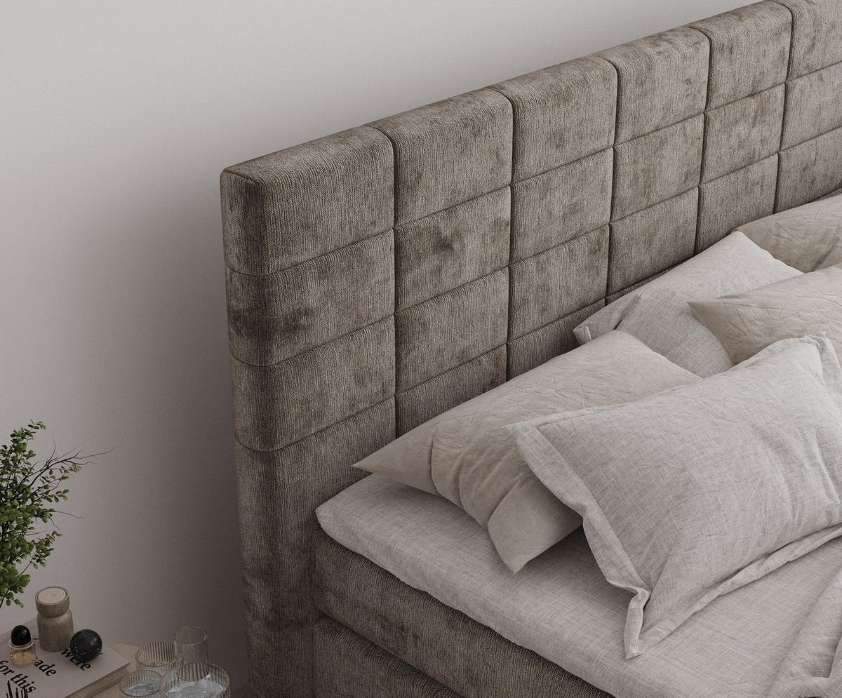 BOXSPRINGBETT Ava Braun 200/200 cm - Schwarz/Braun, Holz/Holzwerkstoff (200/200cm) - Maison de Reve