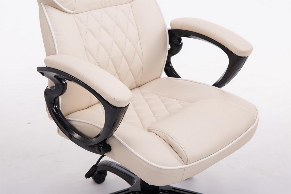 BÜROSTUHL Bigo 180, Kunstleder Creme - Creme, Kunststoff/Textil (66/124/72cm) - TPFLiving