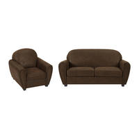 COUCHGARNITUR mit Sessel - 4 Personen - Stoff, Stoff - Braun VICTORY - Braun, Textil (170/89/91cm) - Vente-Unique