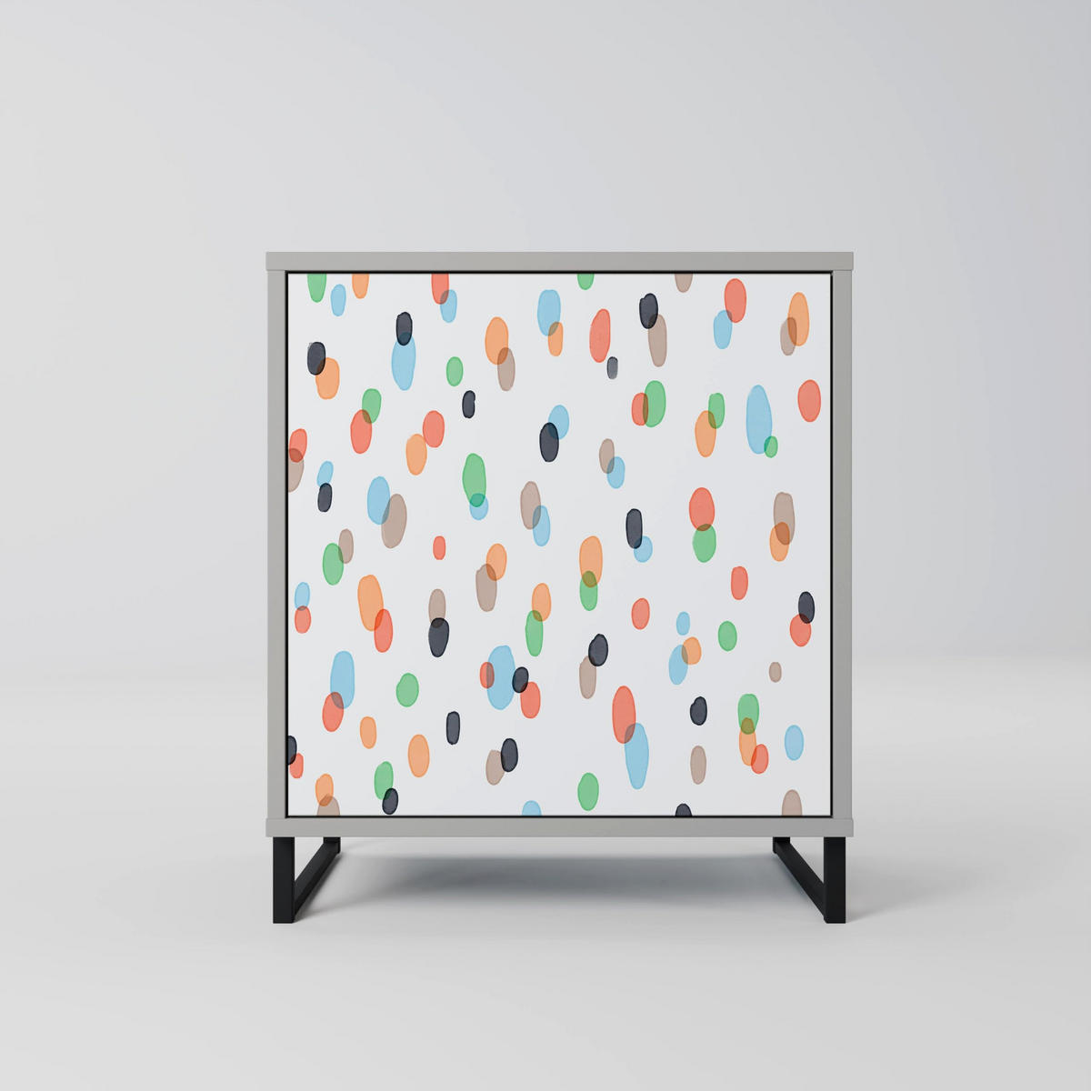 SIDEBOARD ENERGETIC SPOTS, Grau, 57,5x42x57,5 cm, Ohne Füße - Multicolor/Grau, Holzwerkstoff (57.5/57.5/42cm) - SpaceRebels