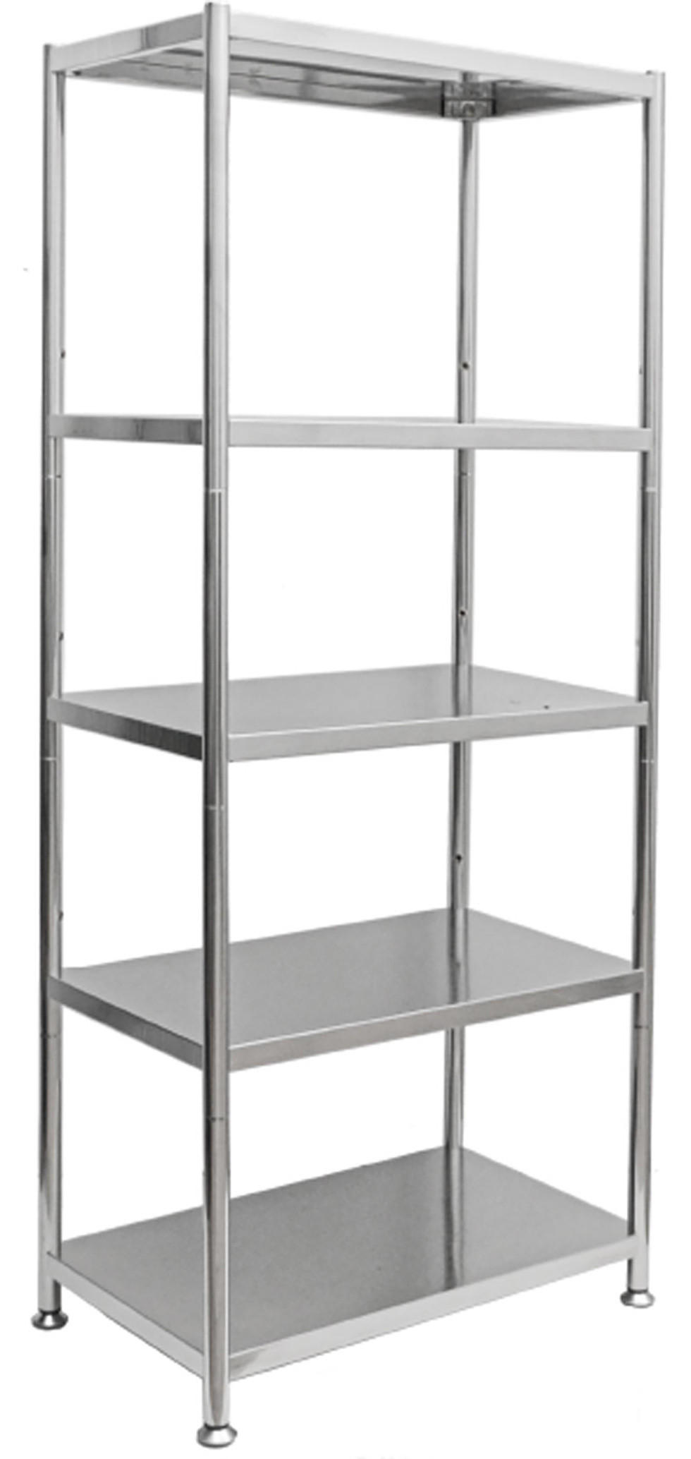 EDELSTAHL-REGAL 74x41x140 bis 200kg inkl. 5 Ebenen - Grau, Metall (41/140/74cm) - shelfr
