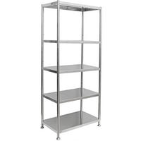 EDELSTAHL-REGAL 74x41x140 bis 200kg inkl. 5 Ebenen - Grau, Metall (41/140/74cm) - shelfr