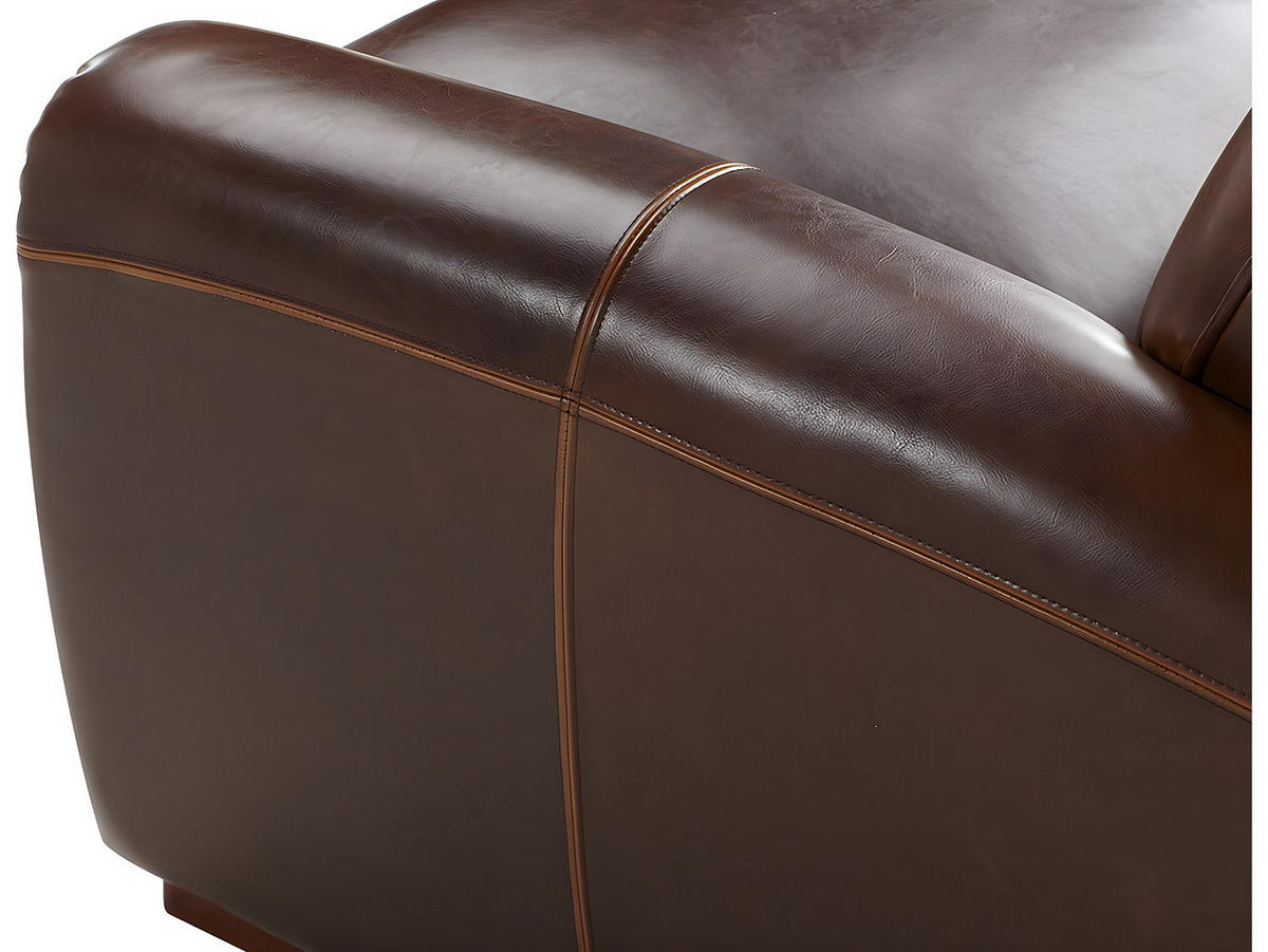 SOFA - 2 Personen - leder - schokoladenbraun Baudoin - Braun, Leder/Holz (150/85/84cm) - Vente-Unique