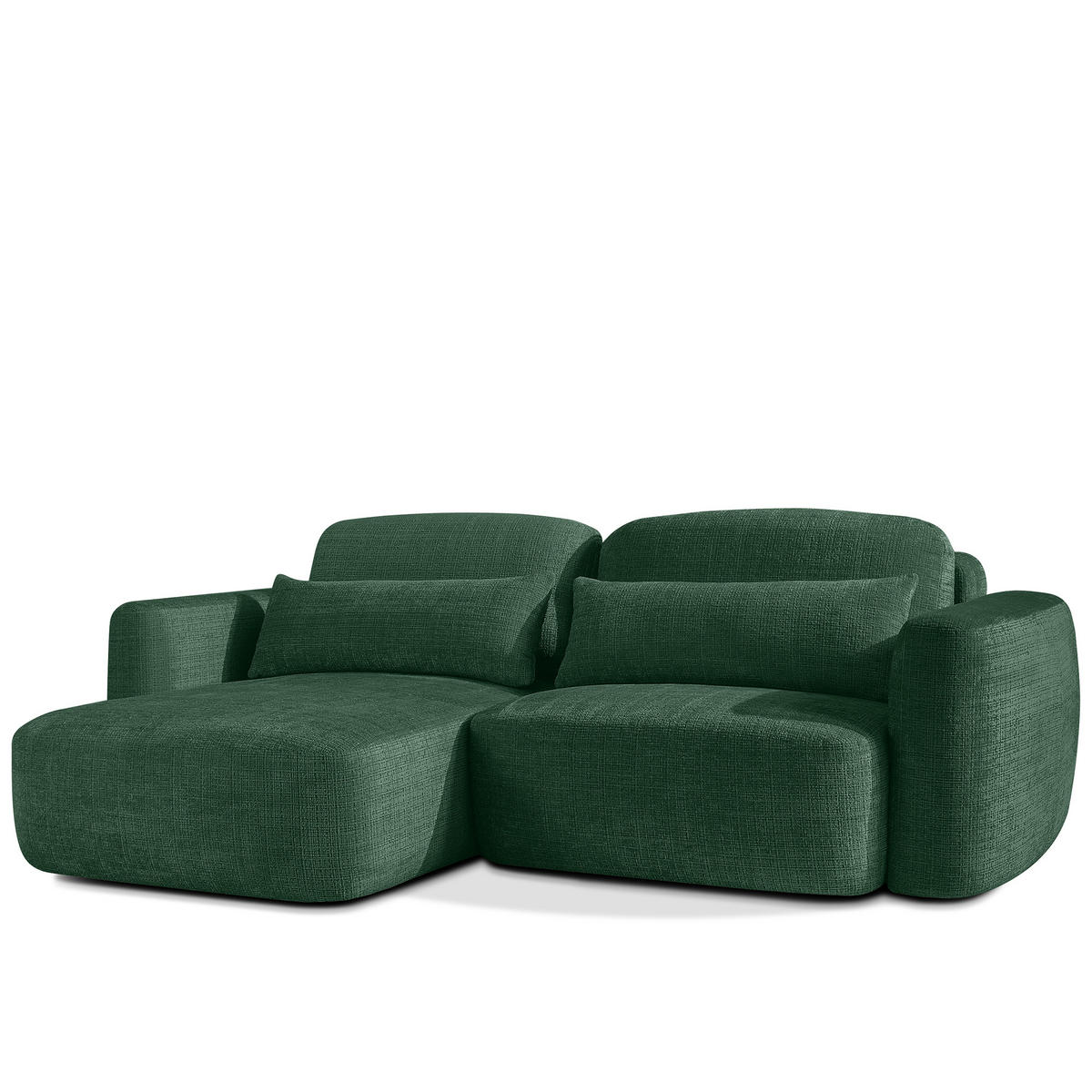 ECKSOFA links ELOSA - Grün, Holz/Textil (245/165cm) - KONSIMO®