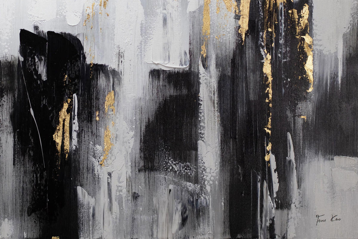 ÖLGEMÄLDE 120/80 cm - Schwarz, Holz/Textil (2.4/80cm) - KUNSTLOFT