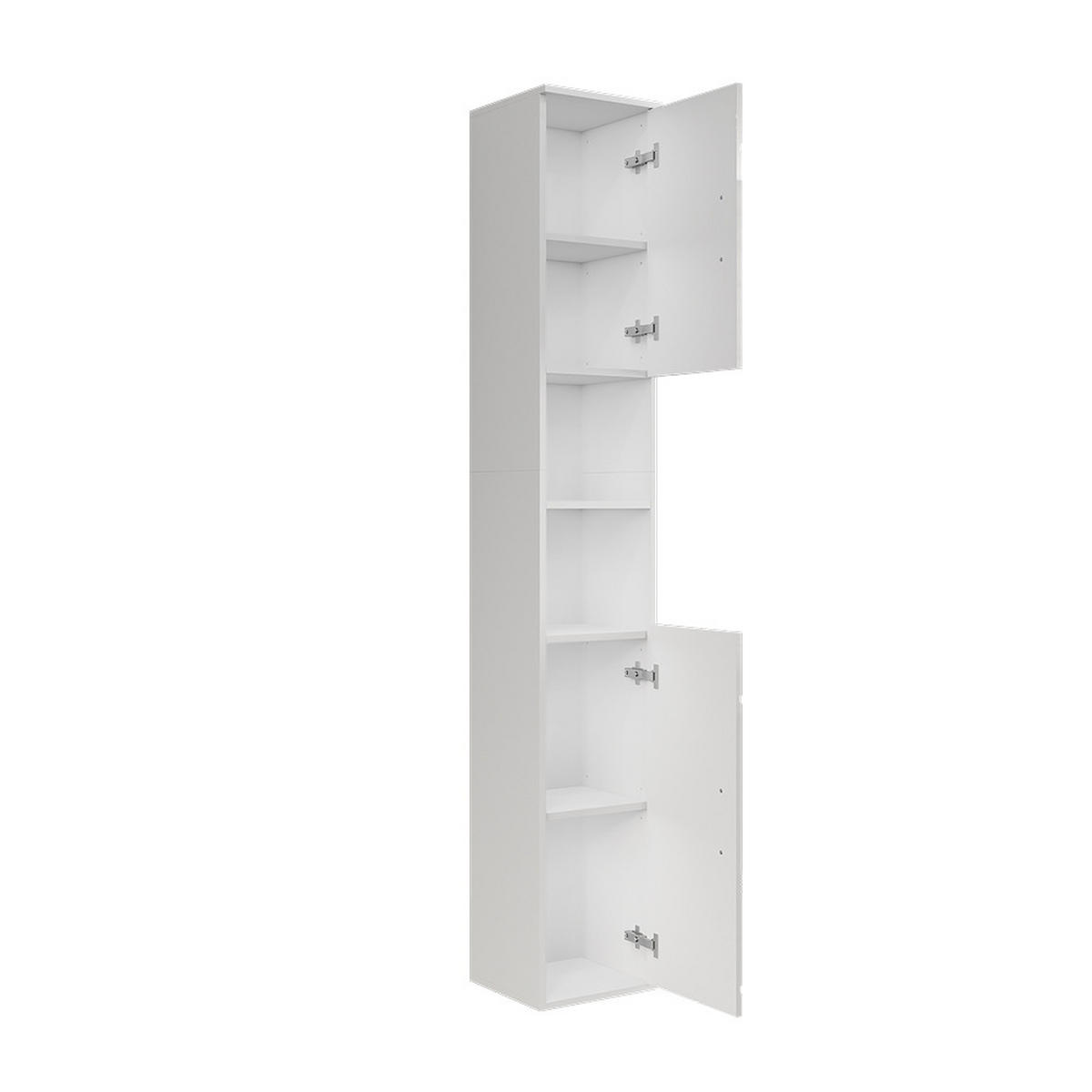 HOCHSCHRANK Irma Weiß/Weiß Hochglanz 30 x 190 cm mit 2 Türen - Weiß Hochglanz, Holzwerkstoff (30/190/30cm) - Vicco